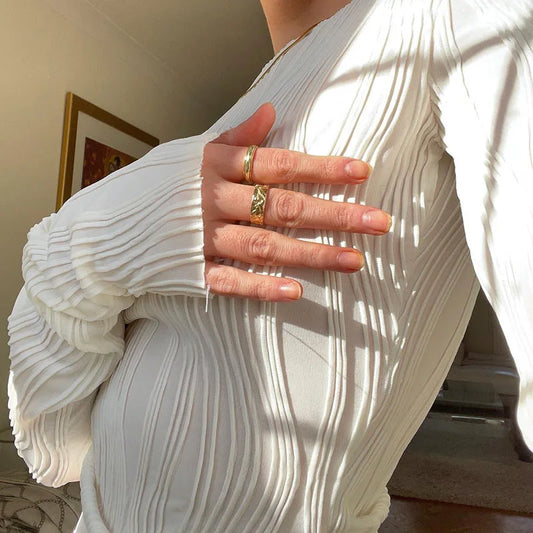 Y2K Casual Ruched Long Sleeve Crop Top