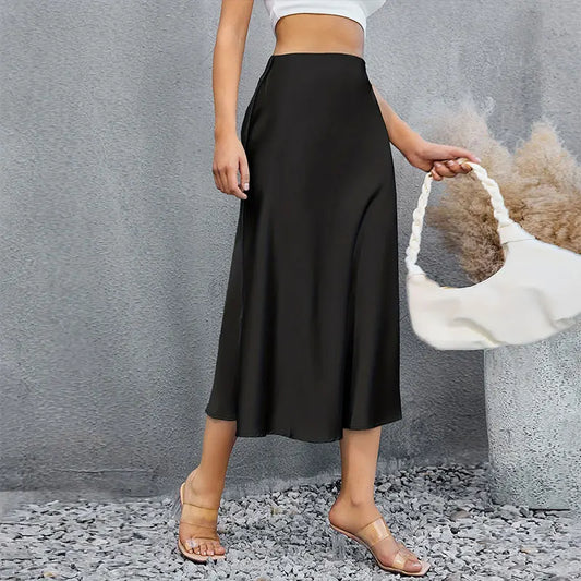 Satin A-Line Skirt