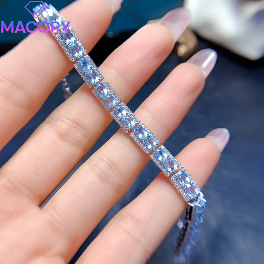 Topaz Gemstone Silver Bracelet