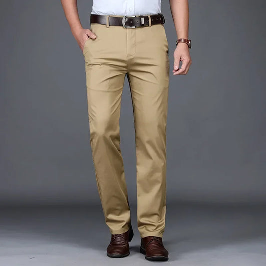 Summer Slim Fit Cotton Suit Pants