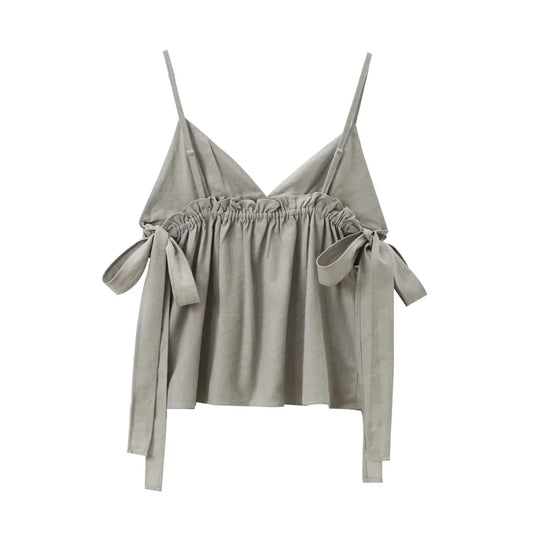 Ruffle Ruched Crop Top