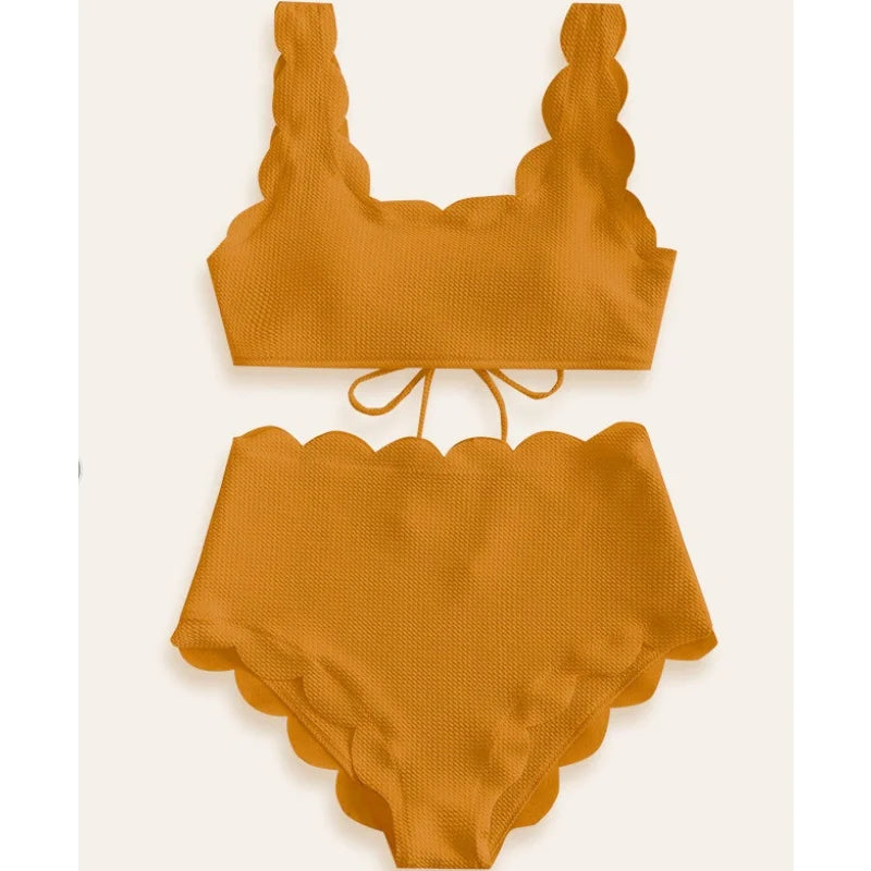 2025 Solid High Waist Bikini