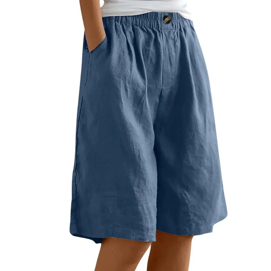 Loose Cotton Linen Capris