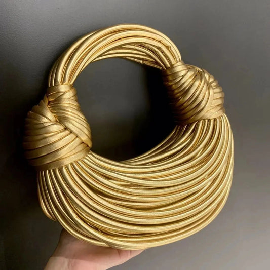 Gold Knotted Designer Clutch