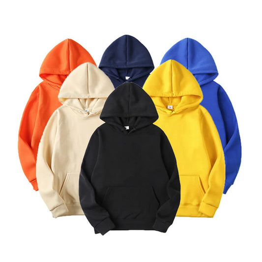 Solid Color Casual Pullover Hoodie