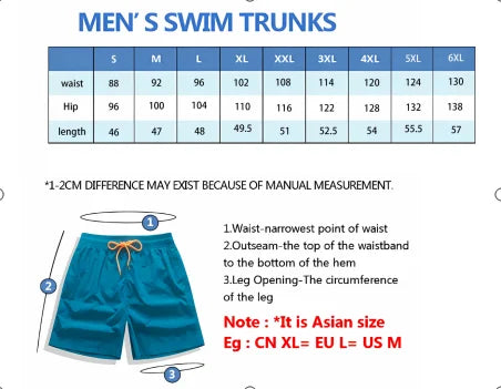 Men’s Striped Beach Swim Shorts