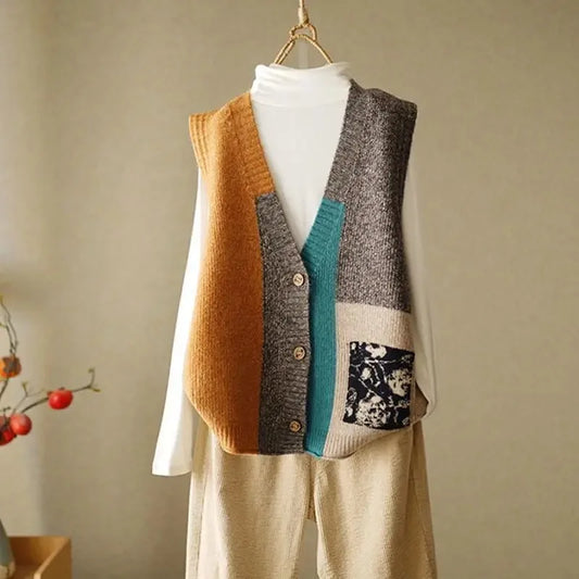 Retro Knit Vest Cardigan