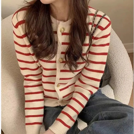 Striped Knitted Cardigan