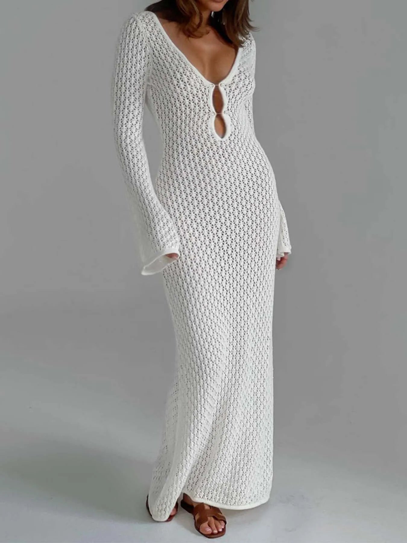 White Knit Cover-Up Dress

2/2