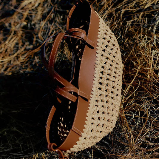 Retro Boho Large Woven Basket Bag