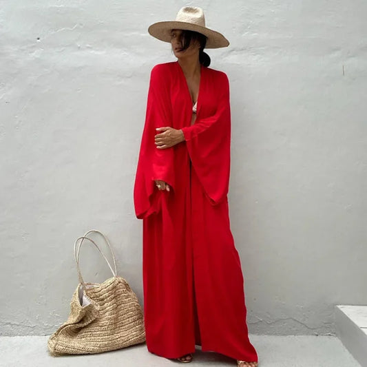 Beach Cover-Up Kimono Dress