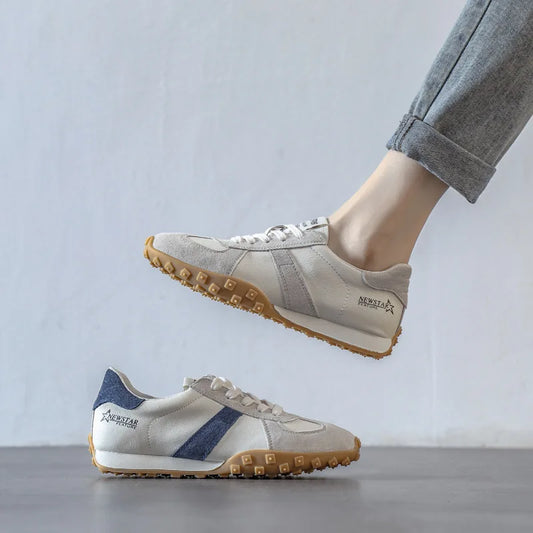 Soft Leather White Running Shoes