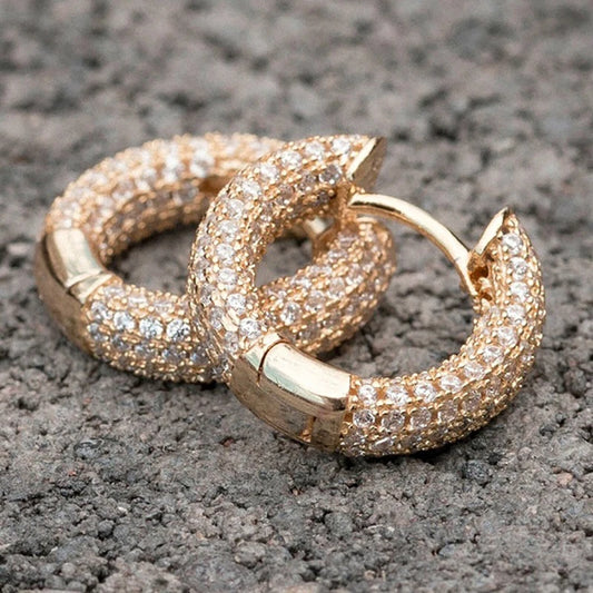 Round Moissanite Hoop Earrings