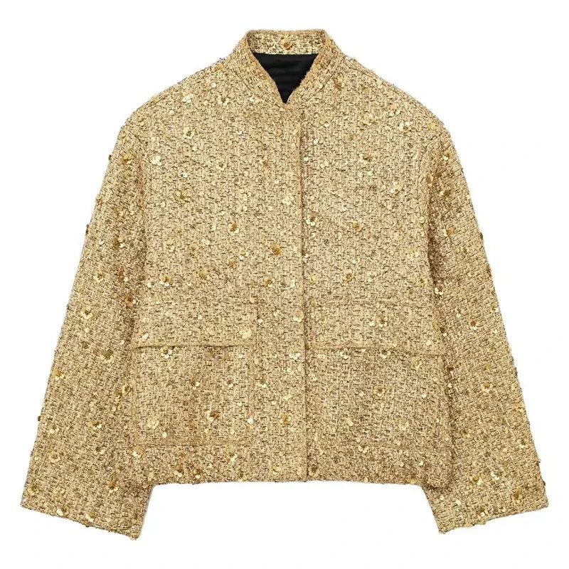 Gold Sequin Y2K Jacket