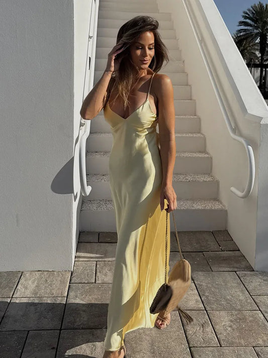 Backless Elegant Midi Dress