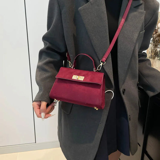 Suede Crossbody Bag Adjustable Strap