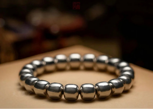 Solid Silver Bead Bracelet