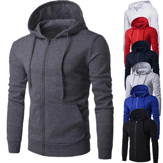Slim Fit Zipper Hoodie Jacket