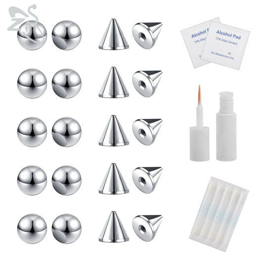 1 Set Non-Piercing Body Jewellery Fake Nose Lip Studs