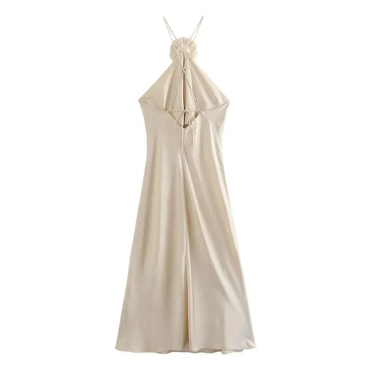 Off-Shoulder Satin Dress