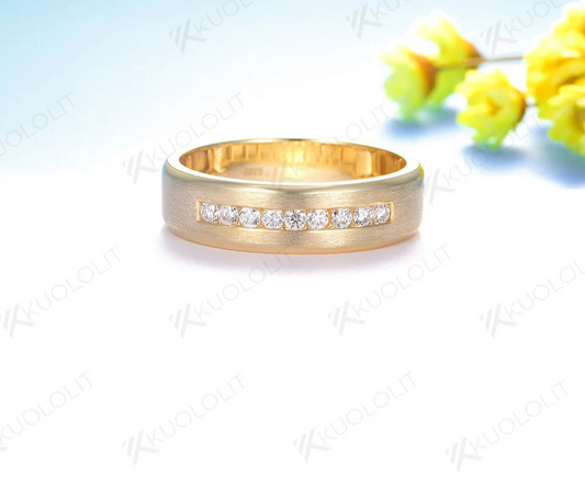 Lab Diamond Brushed Platinum Band