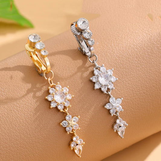 Butterfly Flower Clip Belly Ring