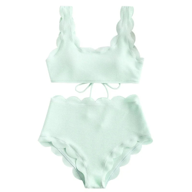 2025 Solid High Waist Bikini
