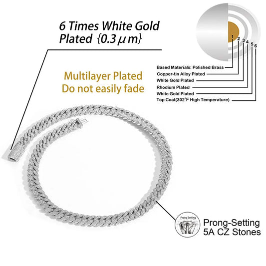 10mm Diamond Cuban Link Necklace