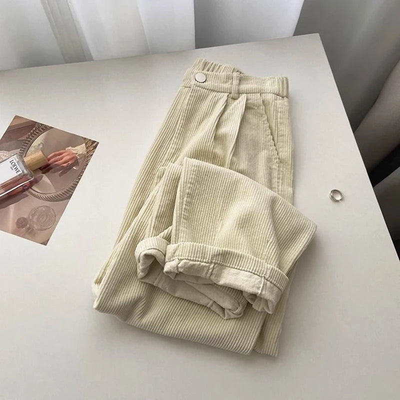 Retro Corduroy Straight Pants