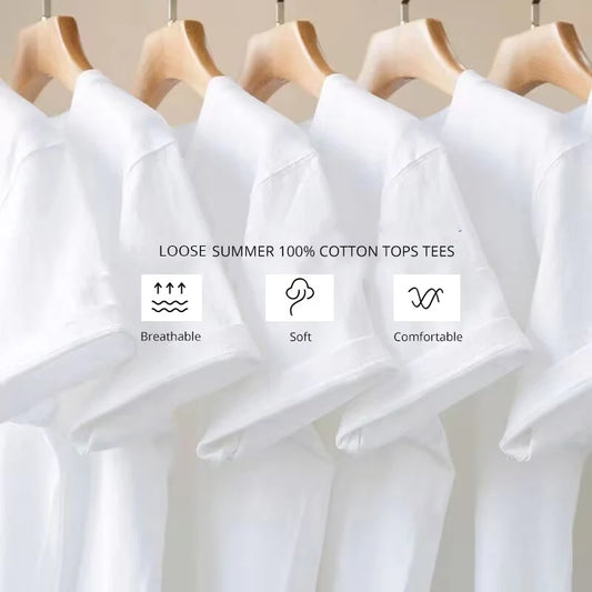 100% Cotton Loose Summer T-Shirt
