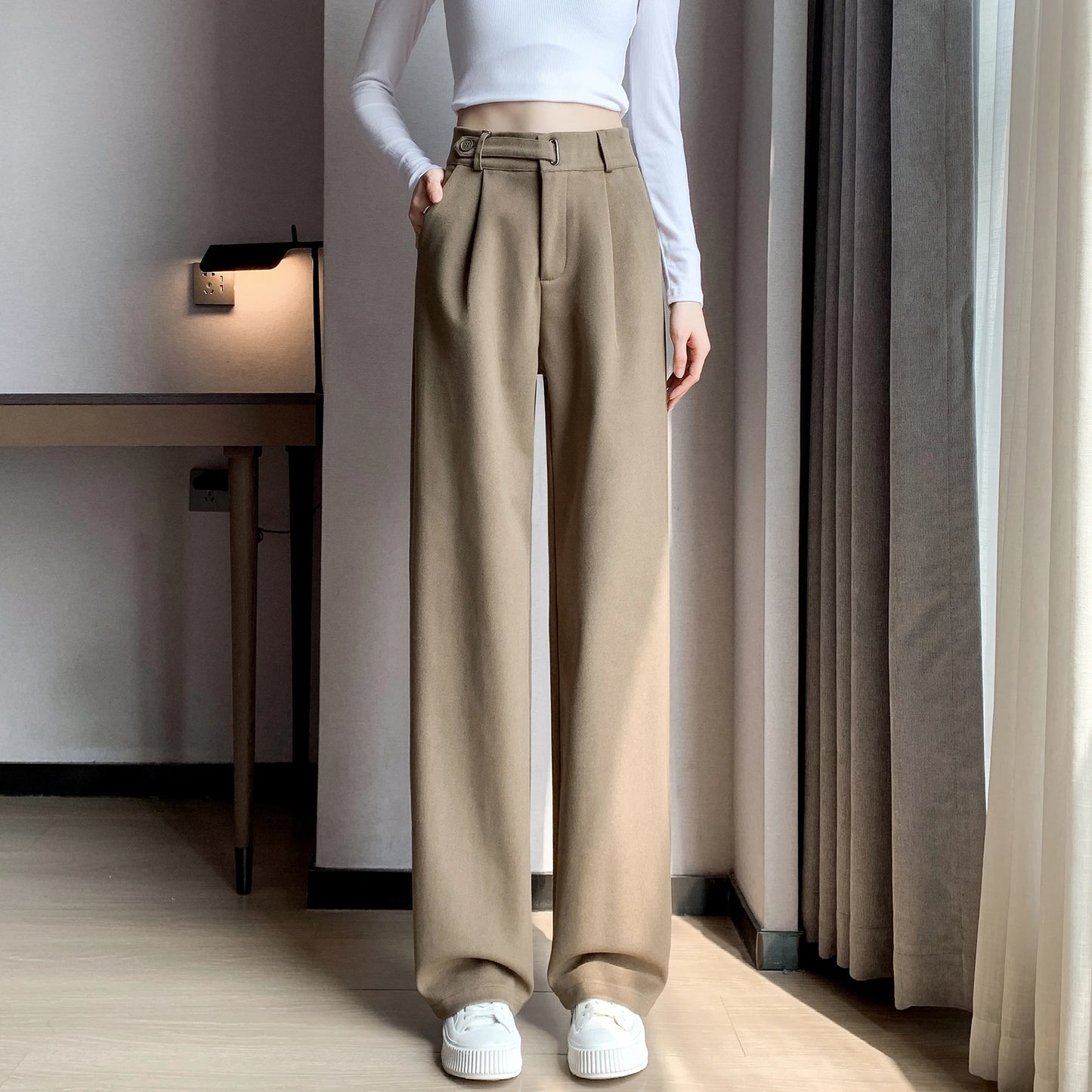 Wool Wide-Leg Trousers