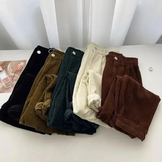 Retro Corduroy Straight Pants